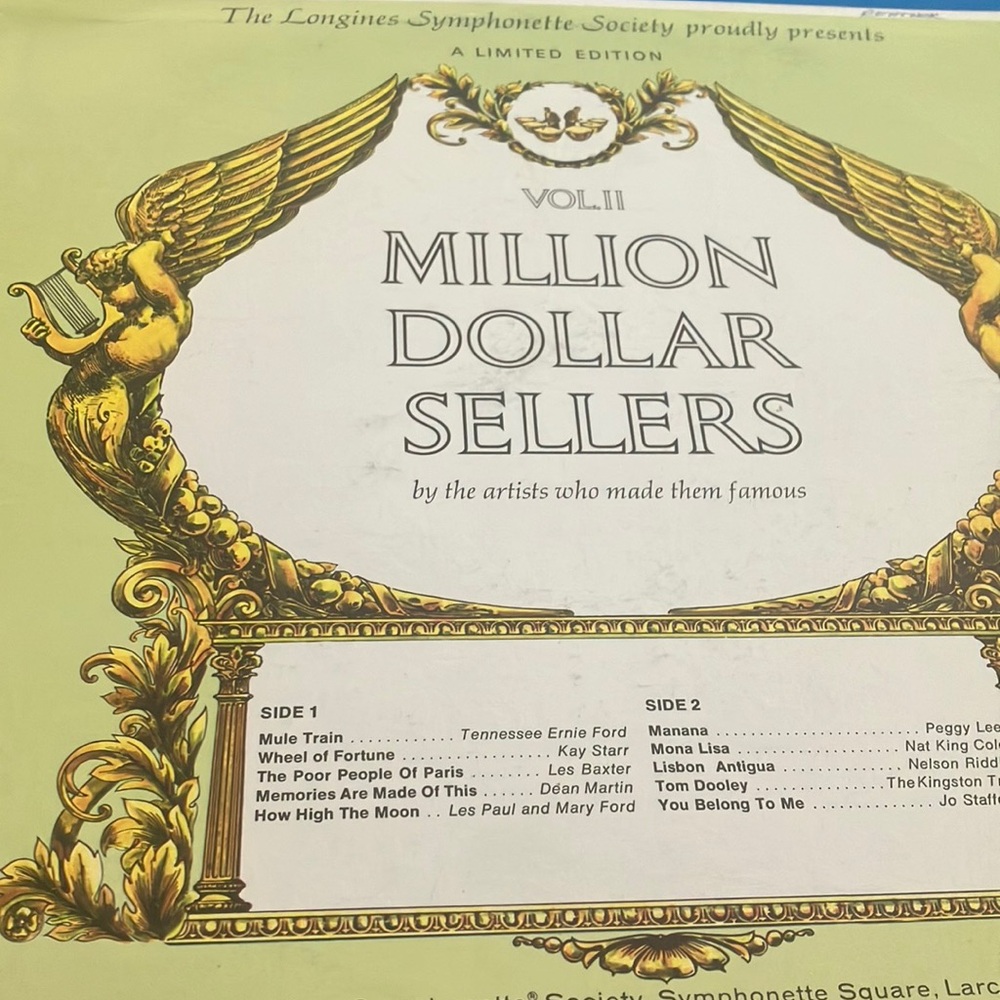 Longines Symphonette Million Dollar Sellers Vinyl